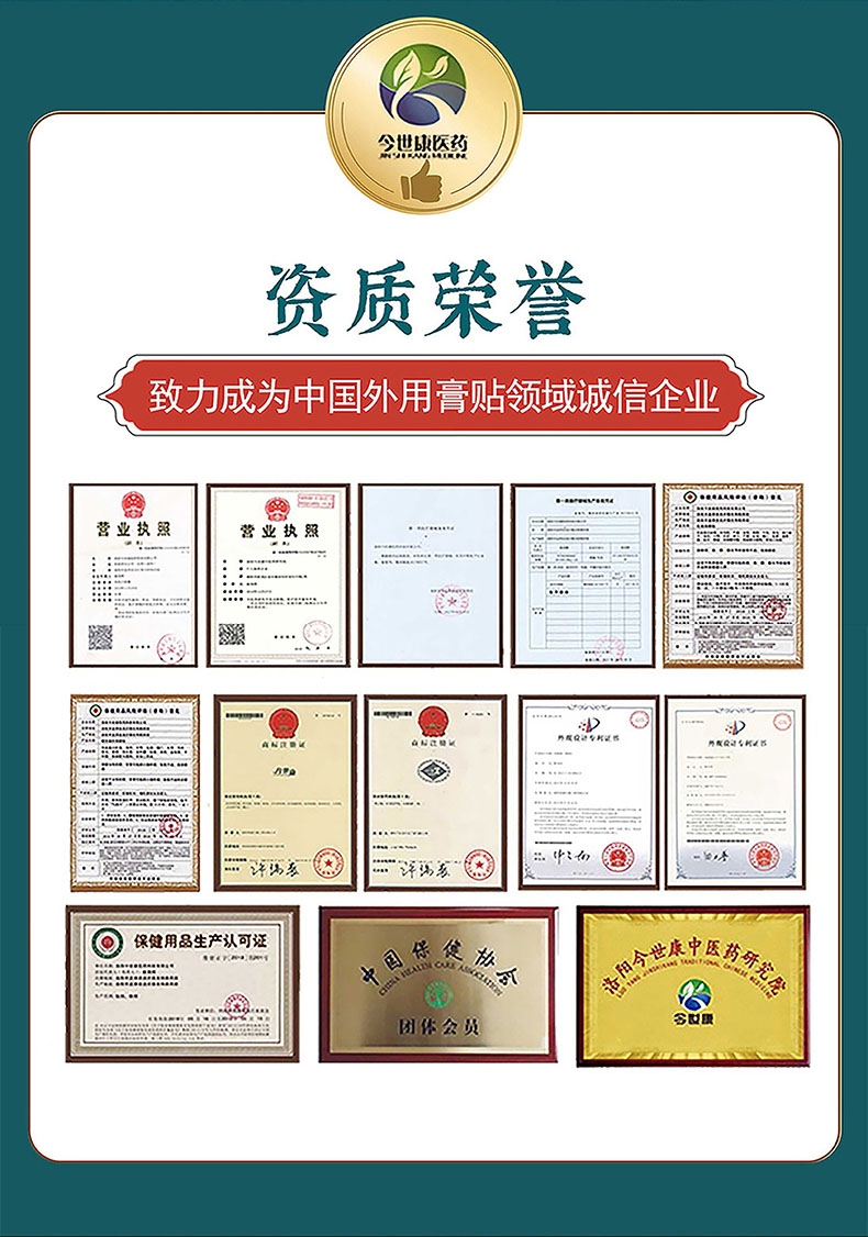 膏藥生產企業資質榮譽