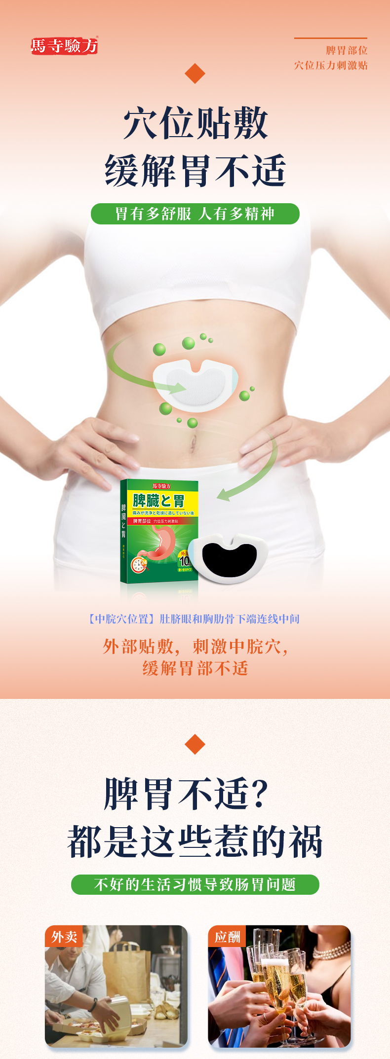 脾胃貼的正確貼法圖片，脾胃貼貼在哪個(gè)位置，兒童脾胃貼位置圖