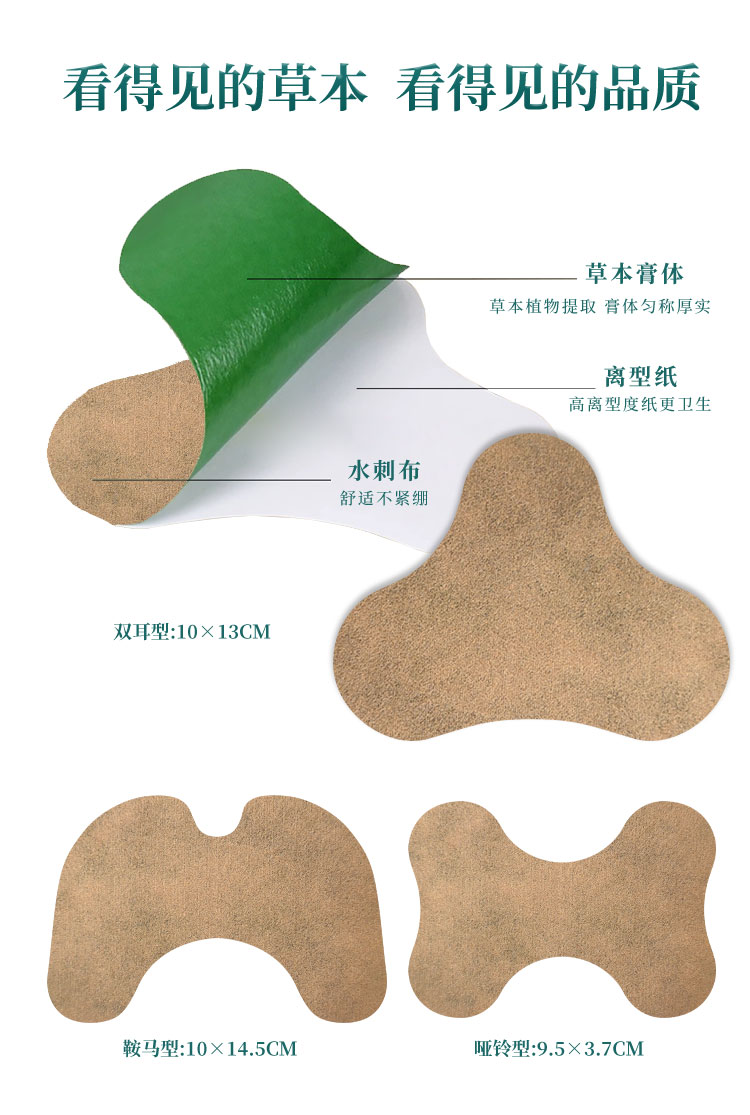 綠色草本膏體看得見，衛生材質，多種尺寸